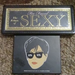 Lot of 2 eyeshadow palettes. Kylie Jenner 10% and Too Faced The return of Sexy